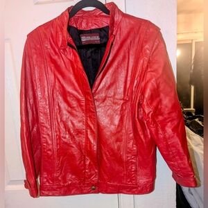 Vintage Women's Red General Leather Inc. Jacket